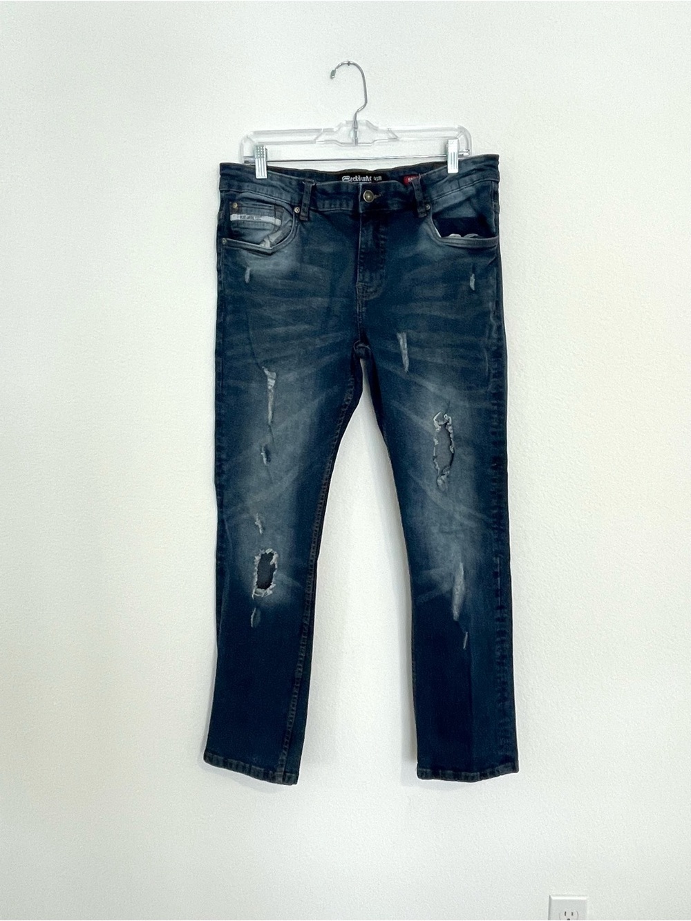Ecko Unltd Skinny Distressed Men's Jeans in Dark Blue